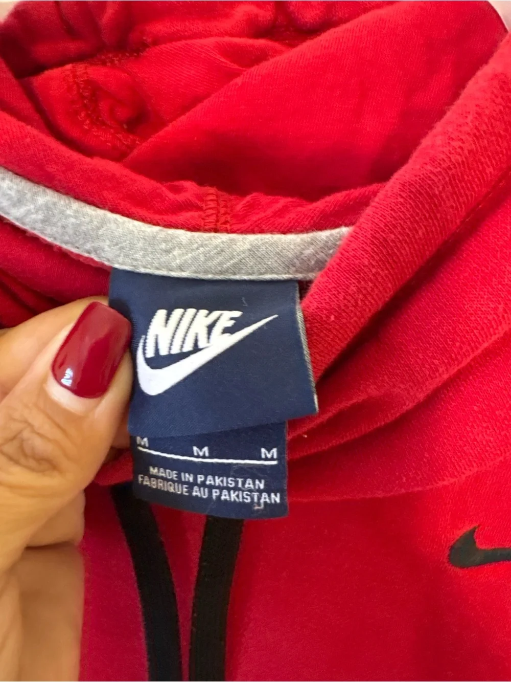 Nike Red Pullover Hoodie with Black Swoosh